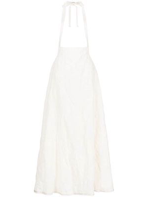 Marc Le Bihan crinkled wool maxi dress - White