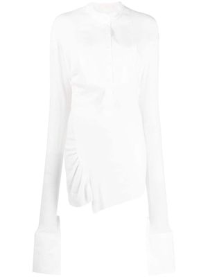 Marc Le Bihan knitted-panel poplin shirt - White