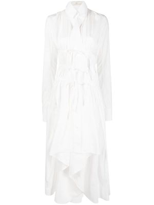 Marc Le Bihan long-sleeved flared shirt dress - White