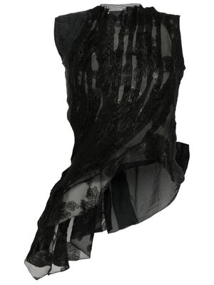 Marc Le Bihan patchwork sleeveless blouse - Black