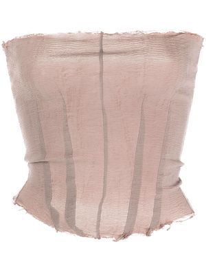 Marc Le Bihan raw-edge fitted bodice - Pink
