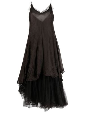 Marc Le Bihan silk layered tulle dress - Brown