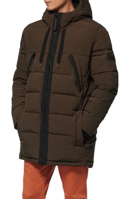 Marc New York Holden Water Resistant Down & Feather Fill Quilted Coat in Olive
