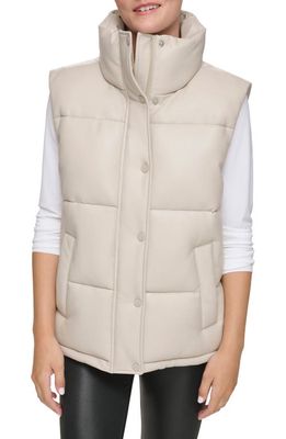 Marc New York Performance Faux Leather Puffer Vest in Twine