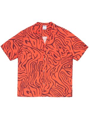 Marcelo Burlon County of Milan abstract-print short-sleeve shirt - Orange