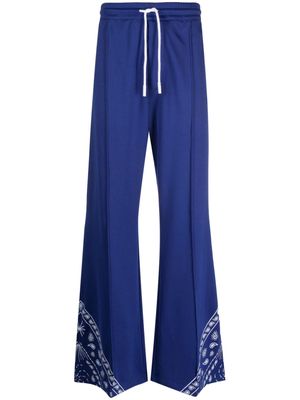Marcelo Burlon County of Milan bandana-print flared track pants - Blue