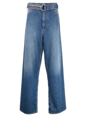 Marcelo Burlon County of Milan belted wide-leg jeans - Blue