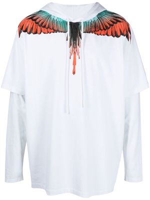 Marcelo Burlon County of Milan bird-print layered hoodie - White