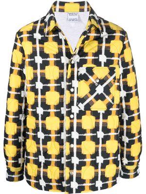 Marcelo Burlon County of Milan check-pattern quilted overshirt - Yellow
