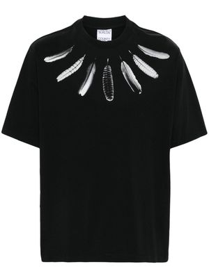 Marcelo Burlon County of Milan Collar Feathers cotton T-shirt - Black