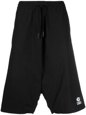 Marcelo Burlon County of Milan cotton drawstring below-knee shorts - Black
