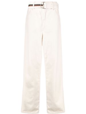 Marcelo Burlon County of Milan Cross-embroidered belted trousers - White