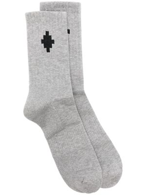 Marcelo Burlon County of Milan Cross-jacquard ankle-length socks - Grey