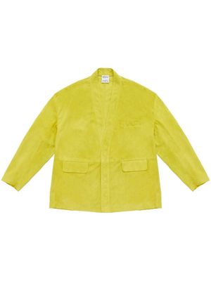 Marcelo Burlon County of Milan Cross leather blazer - Yellow