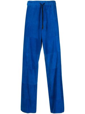 Marcelo Burlon County of Milan cross loose-fit suede trousers - Blue
