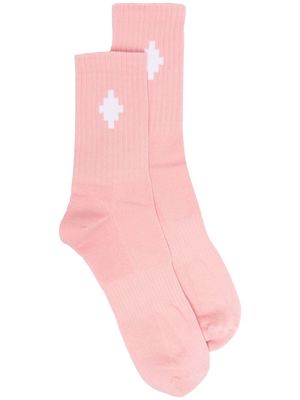 Marcelo Burlon County of Milan cross-print intarsia socks - Pink