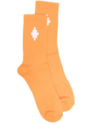 Marcelo Burlon County of Milan Cross Sideway short socks - Orange