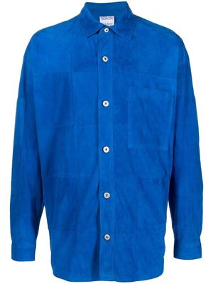 Marcelo Burlon County of Milan cross suede overshirt - Blue