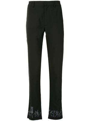 Marcelo Burlon County of Milan doodle-print straight-leg trousers - 1001 BLACK WHITE