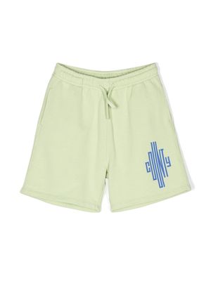 Marcelo Burlon County of Milan elasticated-waistband cotton shorts - Green