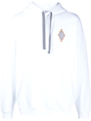 Marcelo Burlon County of Milan embroidered cross logo hoodie - White