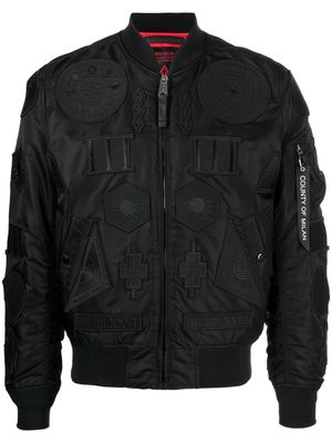 Marcelo Burlon County of Milan embroidered-design bomber jacket - Black