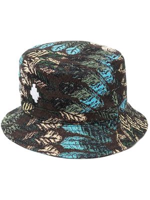 Marcelo Burlon County of Milan feather-motif bucket hat - Brown