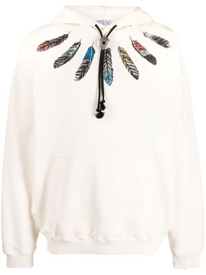 Marcelo Burlon County of Milan feather-print pullover hoodie - Neutrals