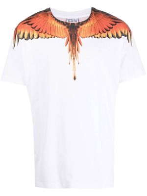 Marcelo Burlon County of Milan feather-print short-sleeve T-shirt - White