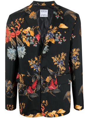 Marcelo Burlon County of Milan floral-print single-breasted blazer - Black