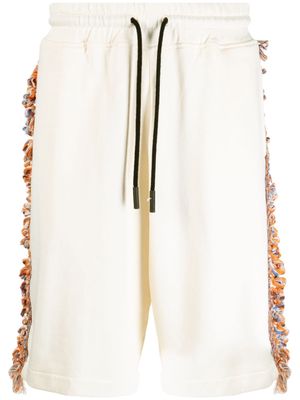 Marcelo Burlon County of Milan frayed-detailing cotton shorts - White