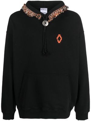 Marcelo Burlon County of Milan fringed-trim pullover hoodie - Black