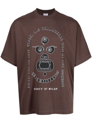 Marcelo Burlon County of Milan graphic-print cotton T-shirt - Brown