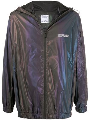 Marcelo Burlon County of Milan iridescent lightweight hooded jacket - 1001 BLACK WHITE