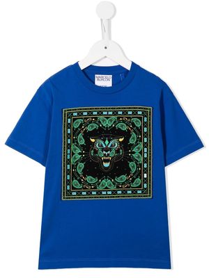 Marcelo Burlon County Of Milan Kids Bandana Tiger printed T-shirt - Blue