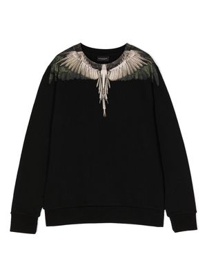 Marcelo Burlon County Of Milan Kids Camou Wings-print cotton-blend sweatshirt - Black