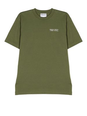Marcelo Burlon County Of Milan Kids cross print T-shirt - Green