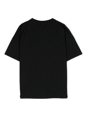 Marcelo Burlon County Of Milan Kids embroidered-logo organic-cotton T-shirt - Black