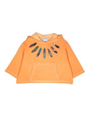 Marcelo Burlon County Of Milan Kids Feather Print hoodie - Orange