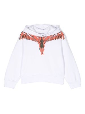 Marcelo Burlon County Of Milan Kids feather-print hoodie - White