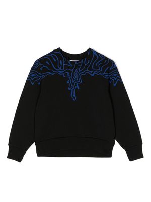 Marcelo Burlon County Of Milan Kids Fluid Wings cotton sweatshirt - Black
