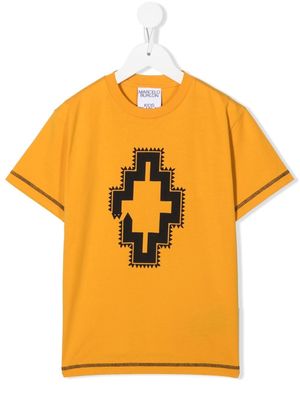Marcelo Burlon County Of Milan Kids geometric-print cotton T-Shirt - Yellow