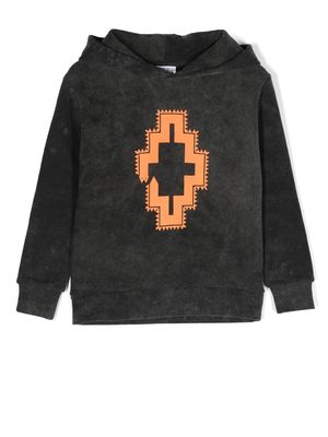Marcelo Burlon County Of Milan Kids graphic-print fringe hoodie - Black