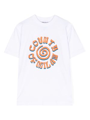 Marcelo Burlon County Of Milan Kids graphic slogan print T-shirt - White