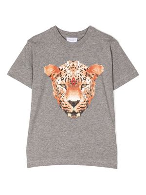 Marcelo Burlon County Of Milan Kids leopard-print cotton T-shirt - Grey