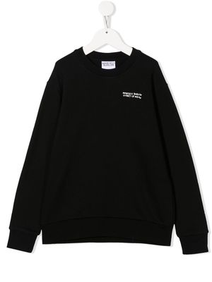 Marcelo Burlon County Of Milan Kids logo embroidered sweatshirt - Black