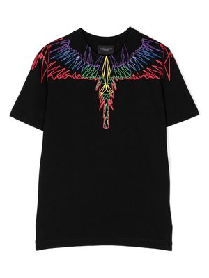 Marcelo Burlon County Of Milan Kids Outline Wings cotton T-shirt - Black