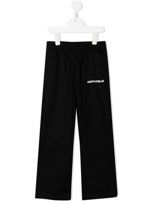 Marcelo Burlon County Of Milan Kids Pixel-logo slip-on straight trousers - Black