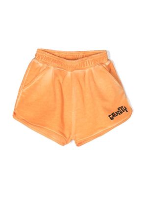 Marcelo Burlon County Of Milan Kids slogan-print cotton shorts - Orange