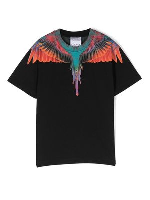 Marcelo Burlon County Of Milan Kids Sunset Wings print T-shirt - Black